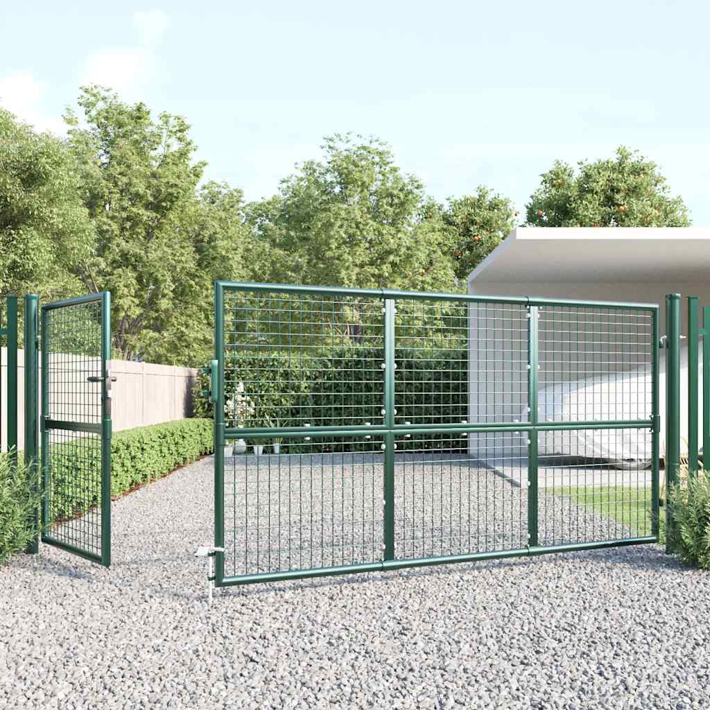 Hageport med netting grønn 350x125 cm galvanisert stål