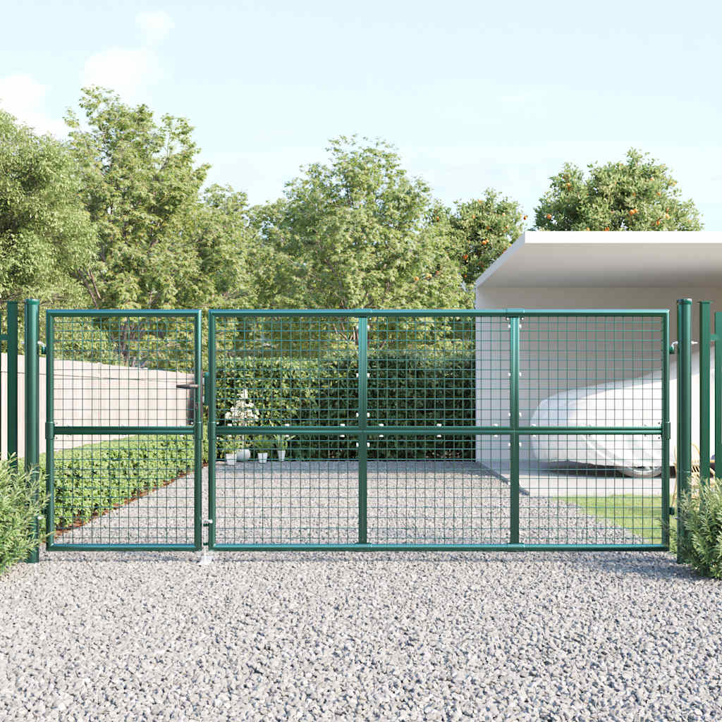 Hageport med netting grønn 350x125 cm galvanisert stål