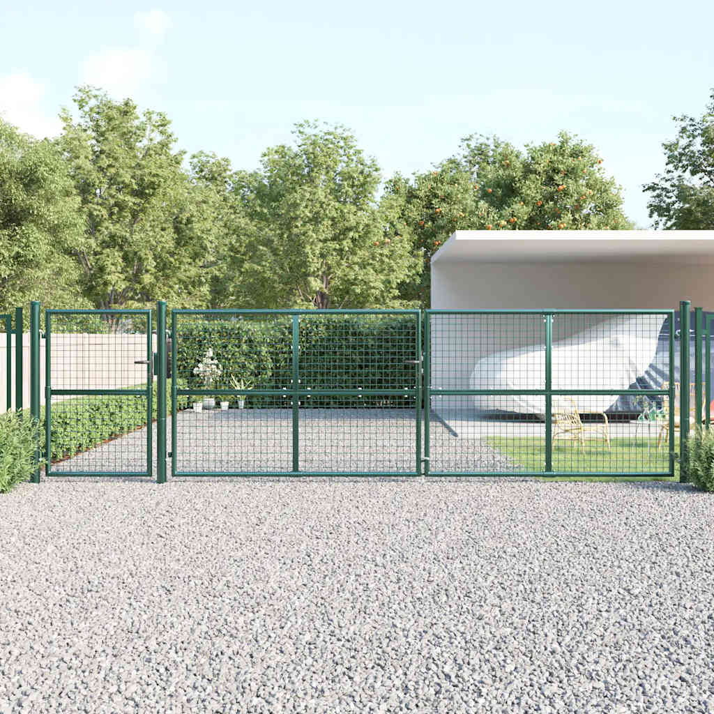 Hageport med netting grønn 500x125 cm galvanisert stål