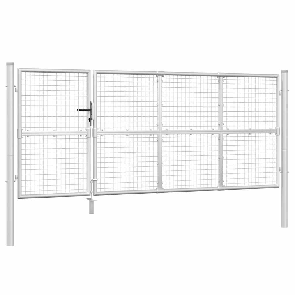 Hageport av netting sølvfarget 350x125 cm galvanisert stål vidaXL
