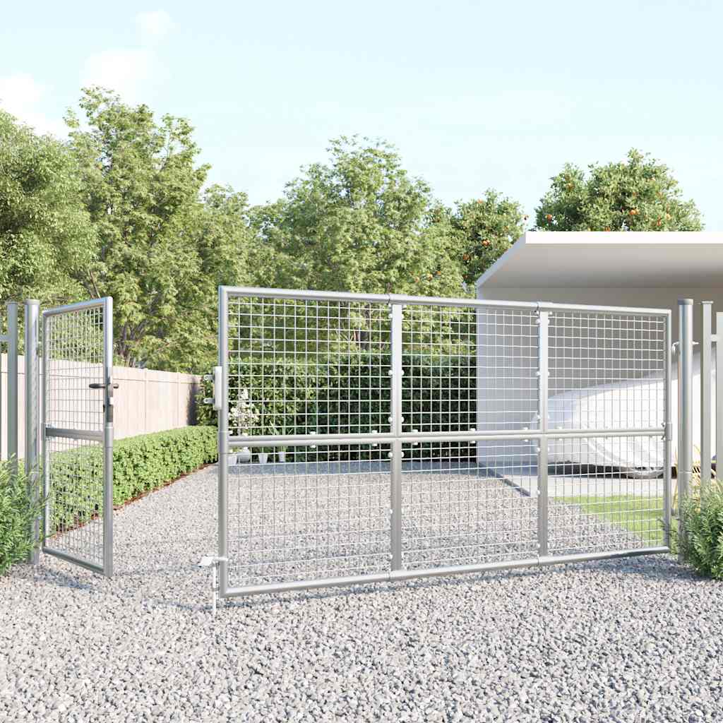 Hageport av netting sølvfarget 350x125 cm galvanisert stål vidaXL