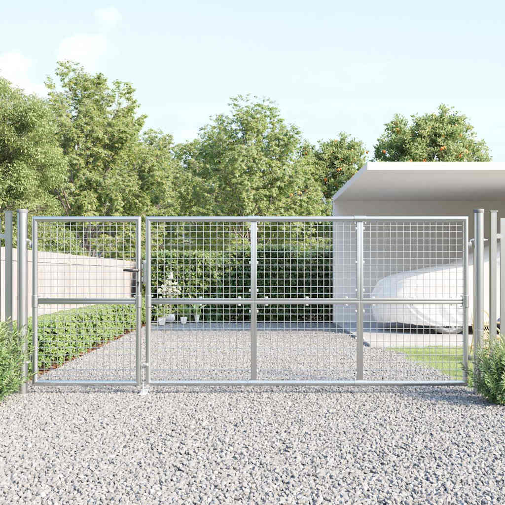 Hageport av netting sølvfarget 350x125 cm galvanisert stål vidaXL