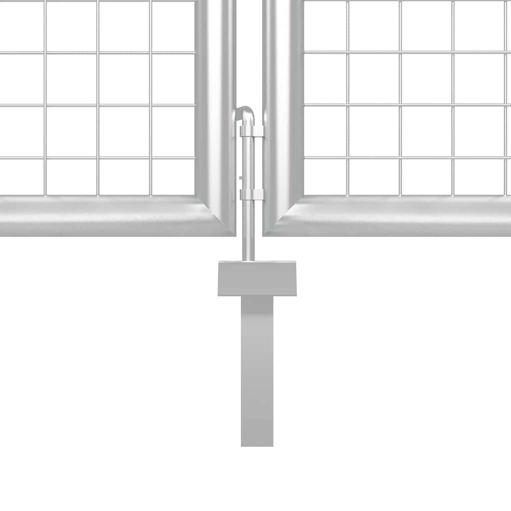 Hageport av netting sølvfarget 500x125 cm galvanisert stål vidaXL
