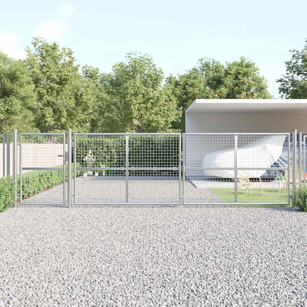Hageport av netting sølvfarget 500x125 cm galvanisert stål vidaXL