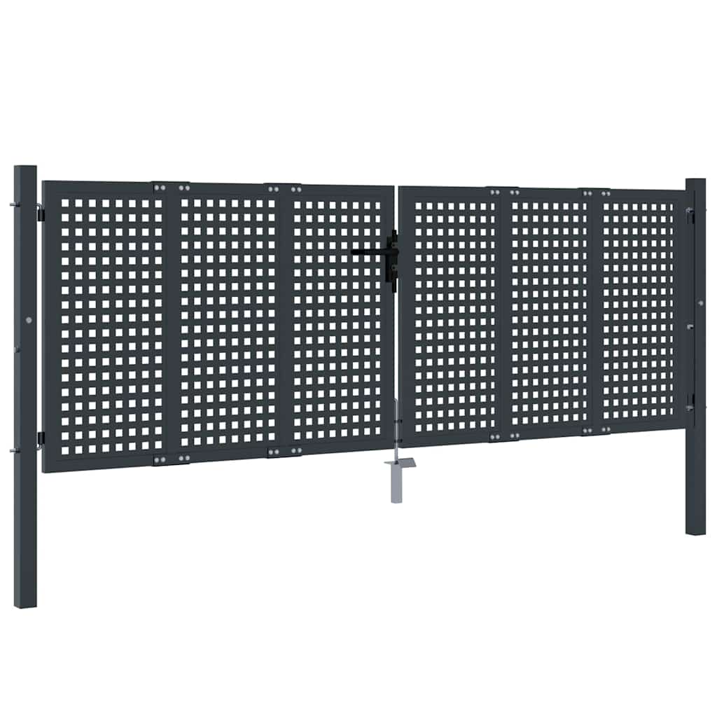Hageport antrasitt 300x75 cm stål vidaXL