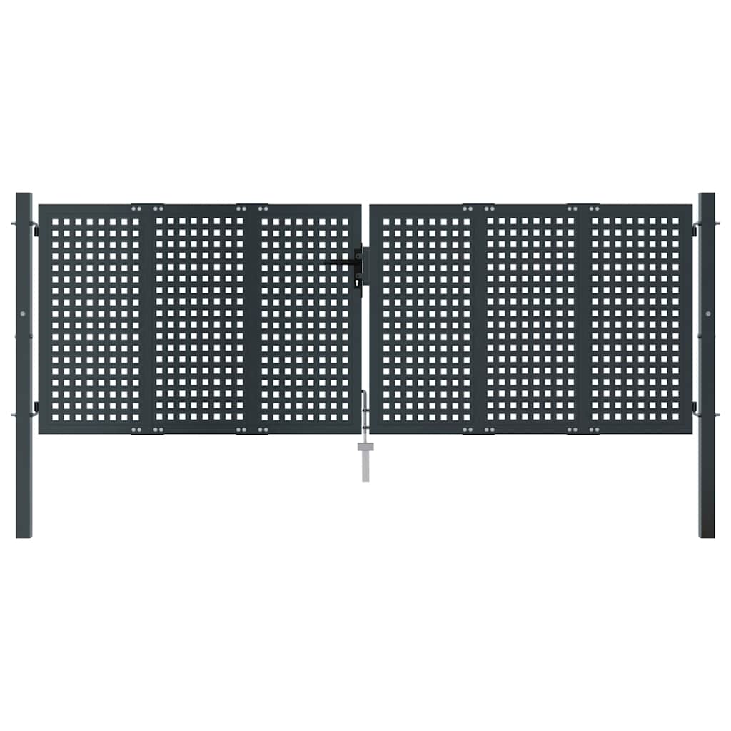 Hageport antrasitt 300x75 cm stål vidaXL