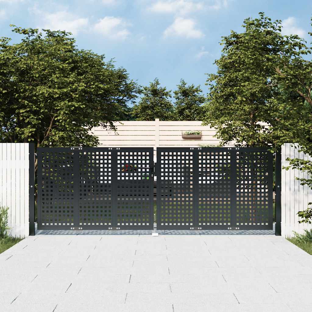 Hageport antrasitt 300x100 cm stål vidaXL