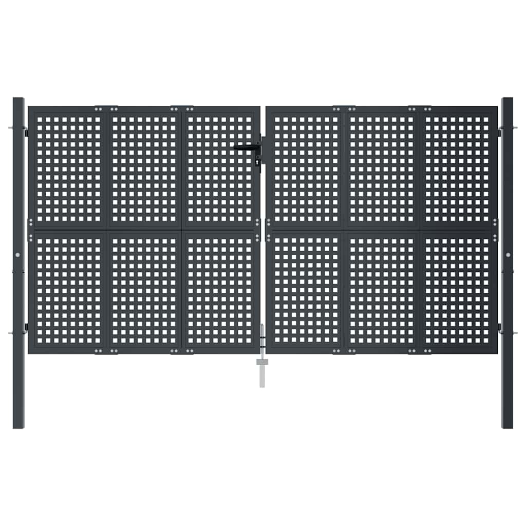 Hageport antrasitt 300x125 cm stål vidaXL