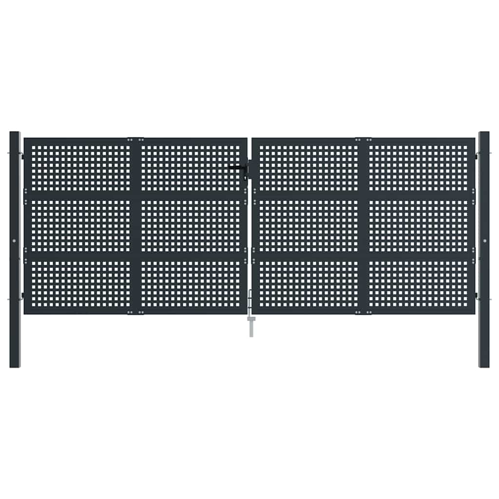 Hageport antrasitt 400x125 cm stål vidaXL