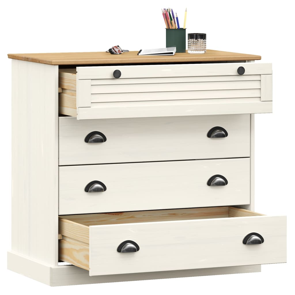 Kommode VIGO hvit 80x40x76 cm heltre furu
