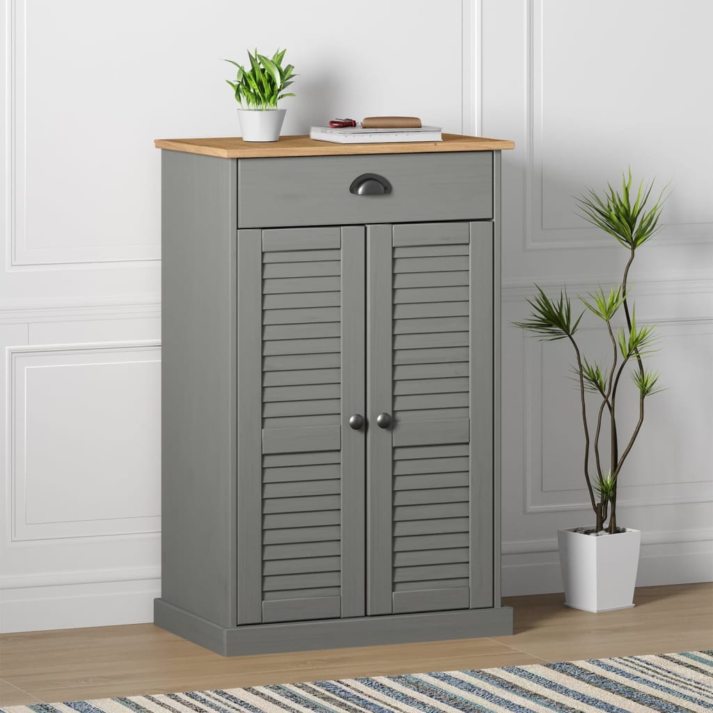 Skoskap VIGO grå 60x35x96 cm heltre furu