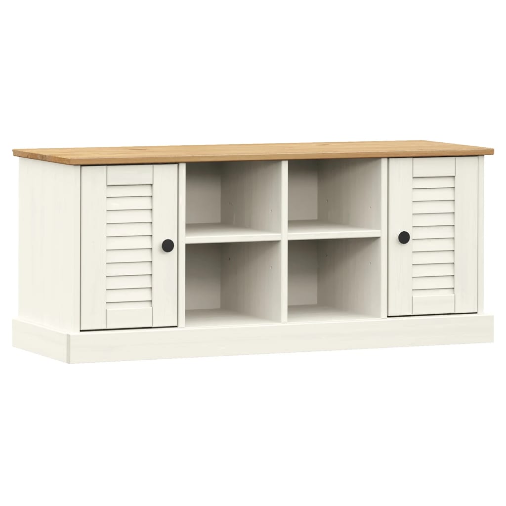 Skobenk VIGO hvit 106x35x45 cm heltre furu