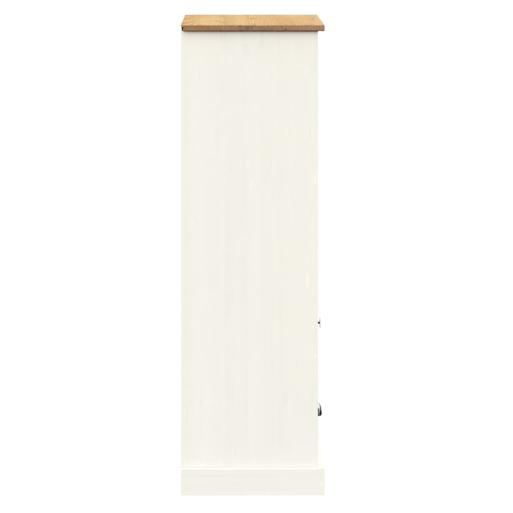 Bokhylle VIGO hvit 60x35x114,5 cm heltre furu