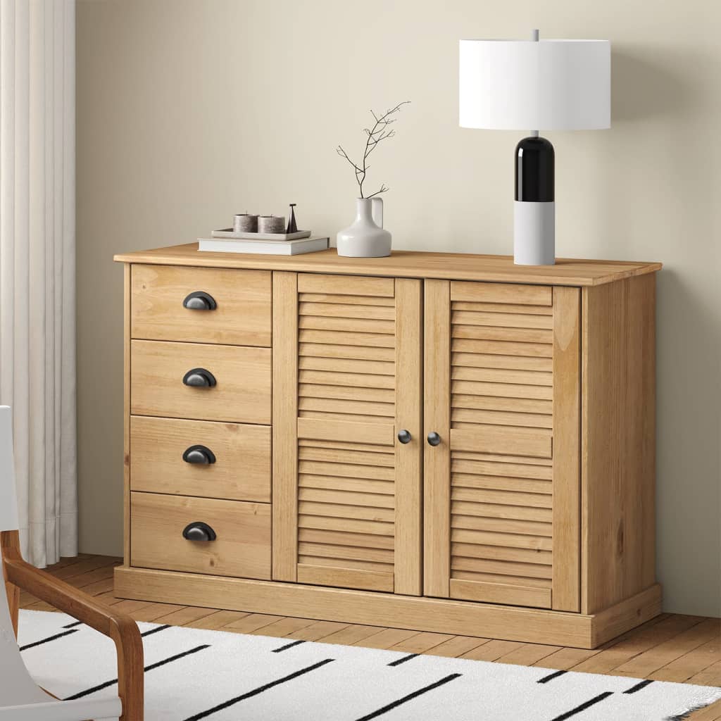 Skjenk med skuffer VIGO 113x40x75 cm heltre furu vidaXL