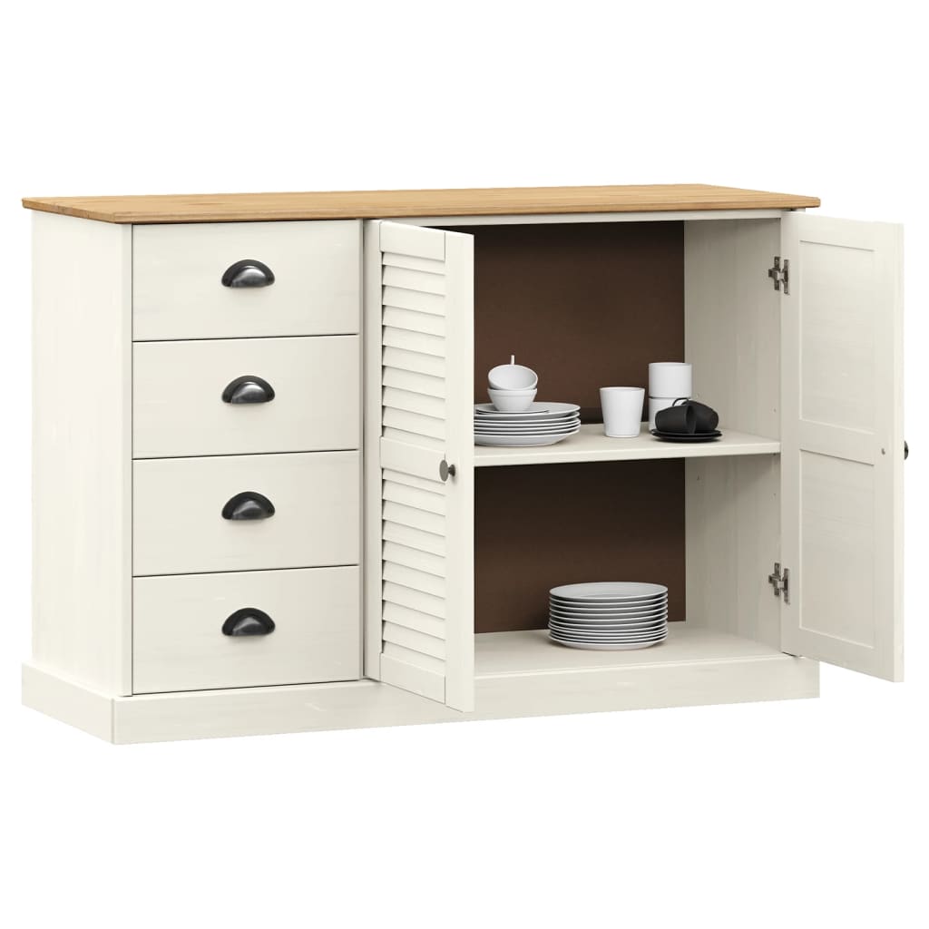 Skjenk med skuffer VIGO 113x40x75 cm heltre furu vidaXL