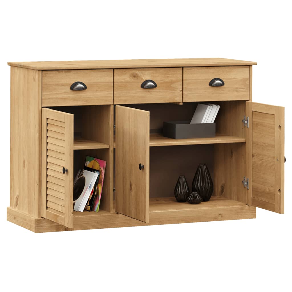 Skjenk med skuffer VIGO 113x40x75 cm heltre furu vidaXL