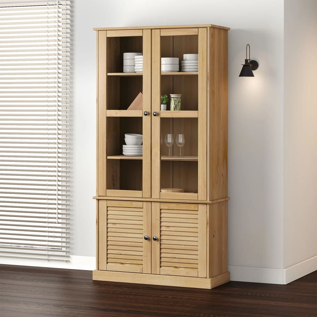 Vitrine VIGO 85x35x170 cm heltre furu vidaXL