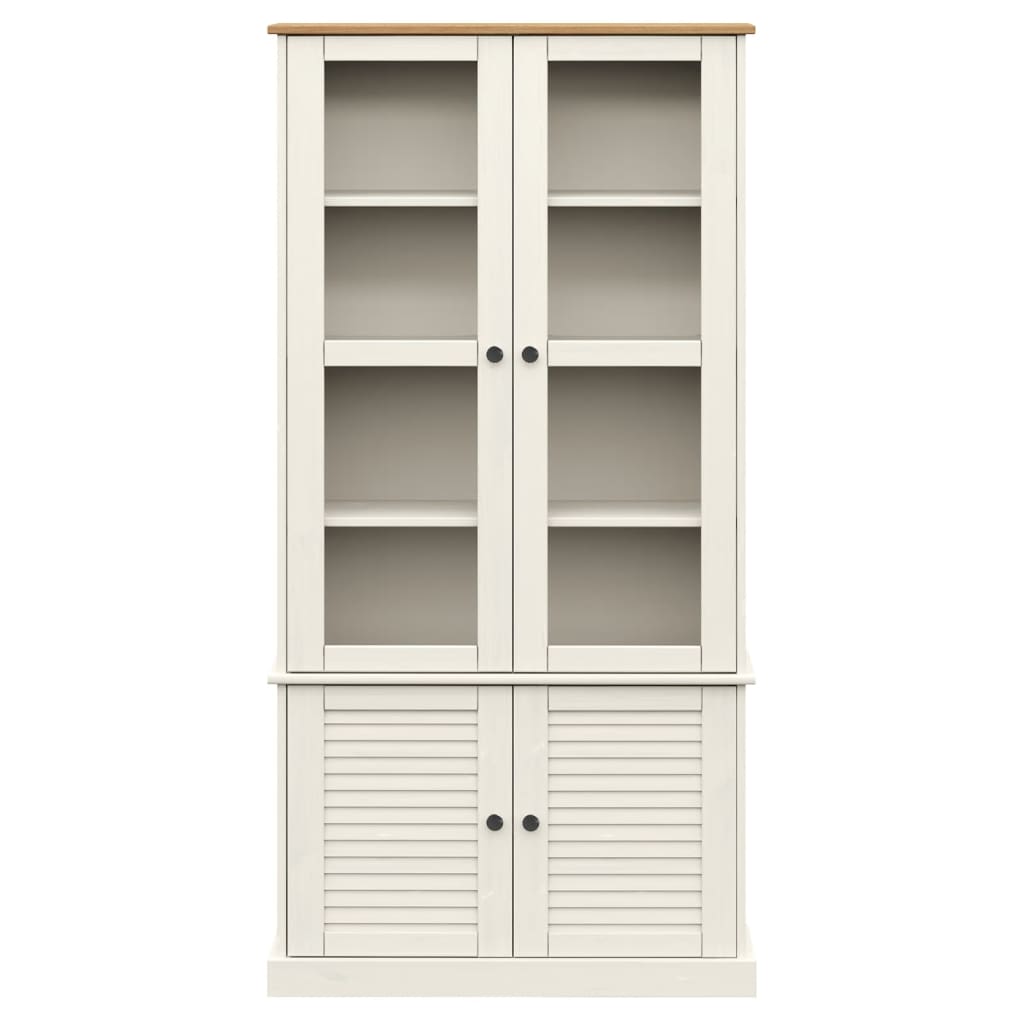 Vitrine VIGO hvit 85x35x170 cm heltre furu