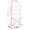 Vitrine VIGO hvit 85x35x170 cm heltre furu