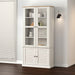 Vitrine VIGO hvit 85x35x170 cm heltre furu vidaXL