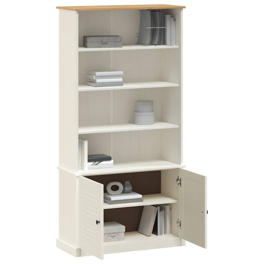 Bokhylle VIGO hvit 85x35x170 cm heltre furu