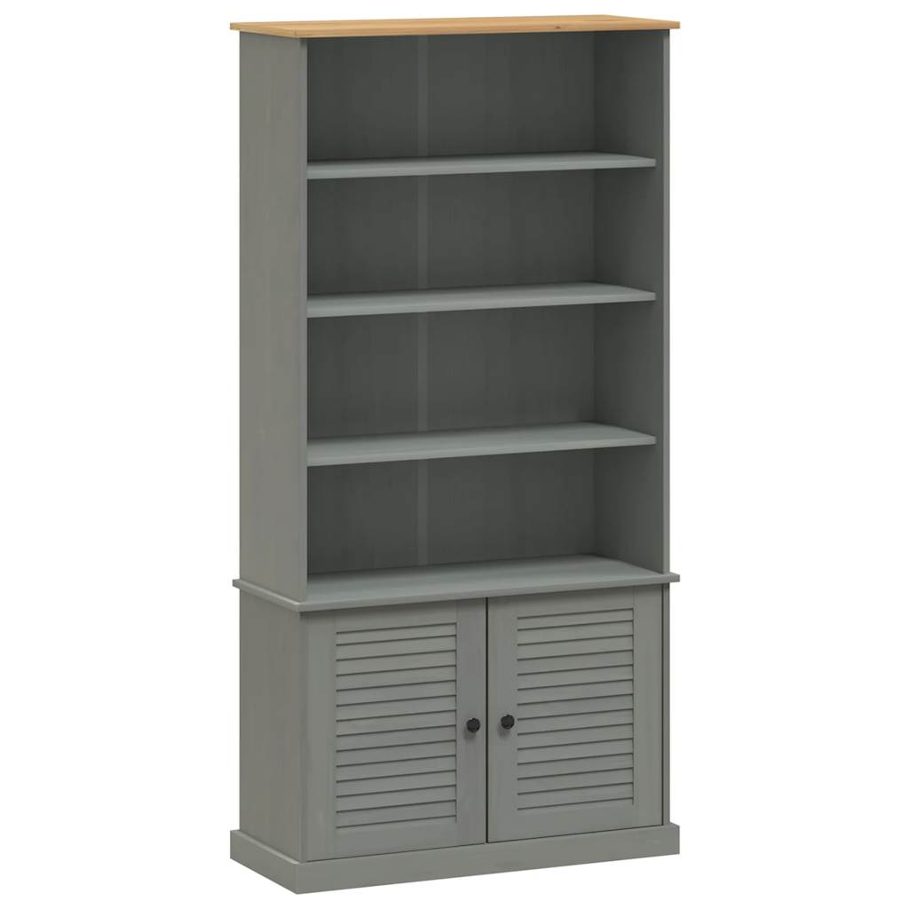 Bokhylle VIGO grå 85x35x170 cm heltre furu