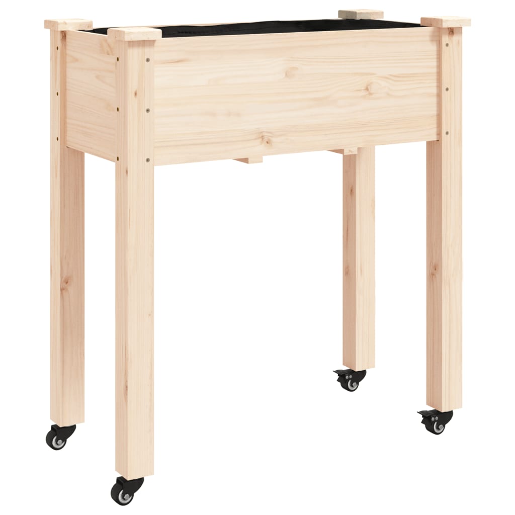 Plantekasse med foring 71x37x80 cm heltre gran