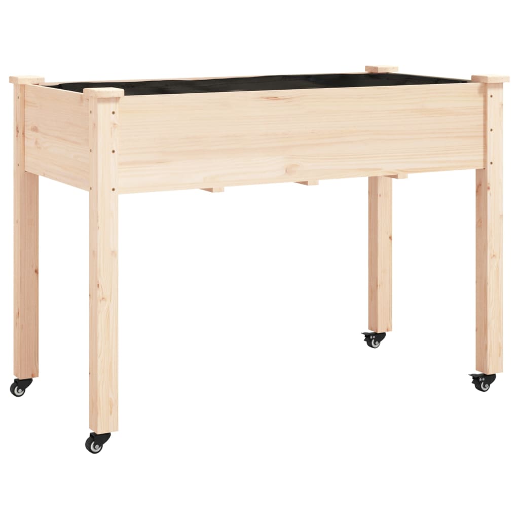 Plantekasse med foring 118x59x80 cm heltre gran vidaXL