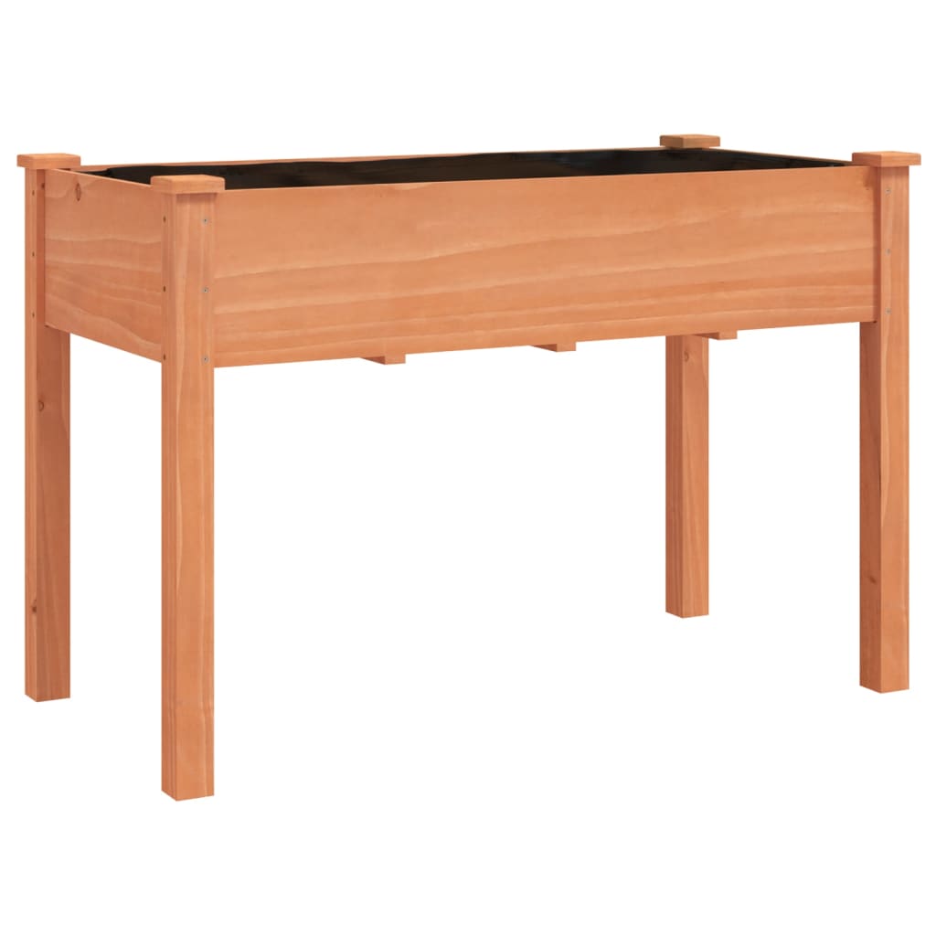 Plantekasse med foring brun 118x59x80 cm heltre gran