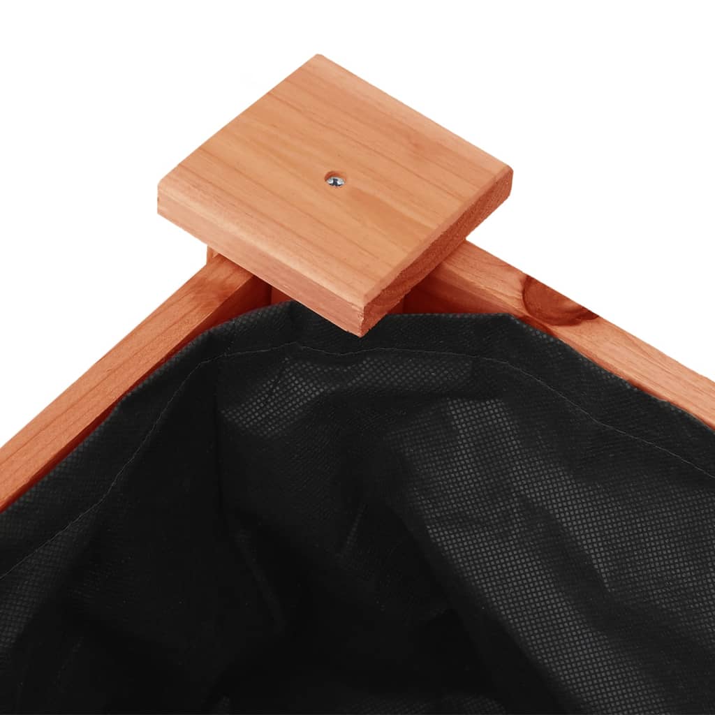 Plantekasse med foring brun 118x59x80 cm heltre gran