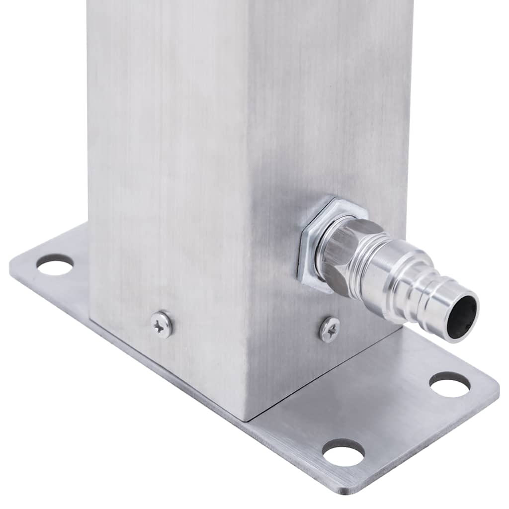 Hagevannsøyle 100 cm rustfritt stål firkantet