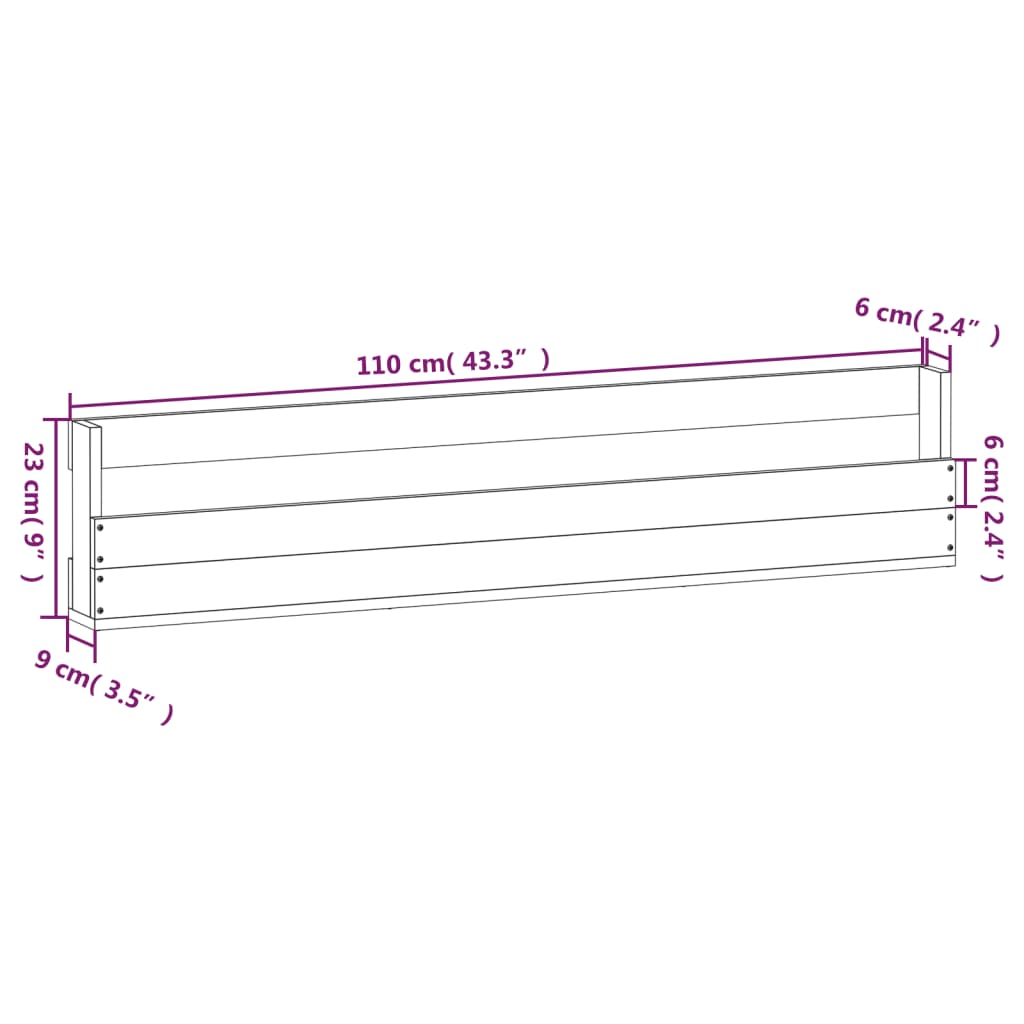 Veggmonterte skohyller 2 stk hvit 110 x 9 x 23 cm heltre furu