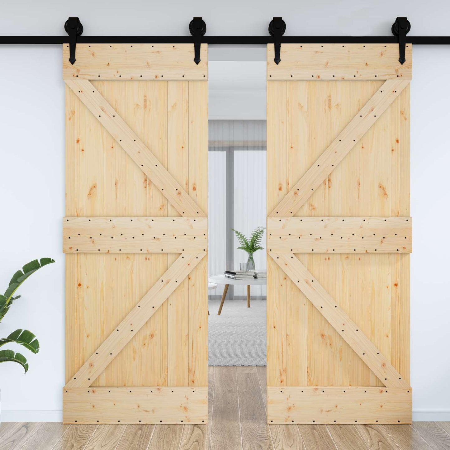 Dør NARVIK Naturlig 70 x 210 cm Massiv Furu Tre