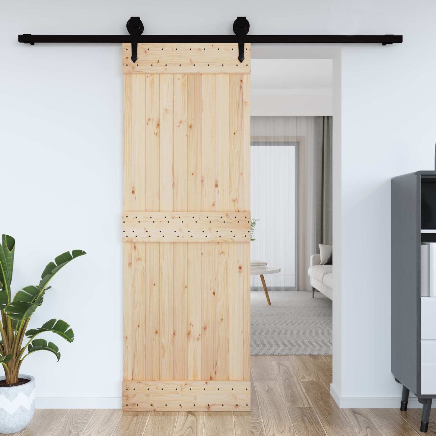Dør NARVIK Naturlig 80 x 210 cm Massiv Furu Tre