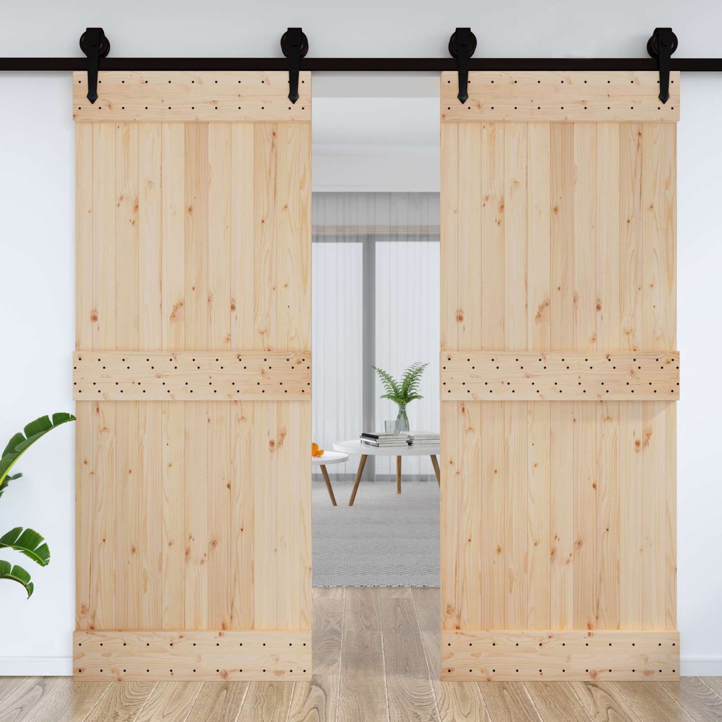 Dør NARVIK Naturlig 90 x 210 cm Massiv Furu Tre