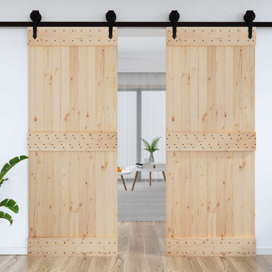Dør NARVIK Naturlig 90 x 210 cm Massiv Furu Tre