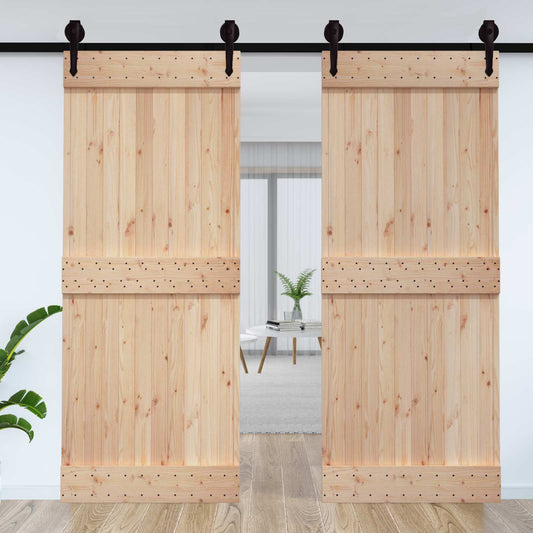 Dør NARVIK Naturlig 95 x 210 cm Massiv Furu Tre