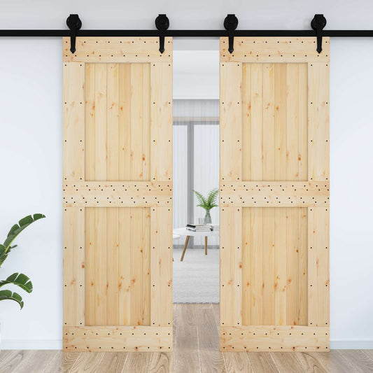 Dør NARVIK Naturlig 80 x 210 cm Massiv Furu Tre