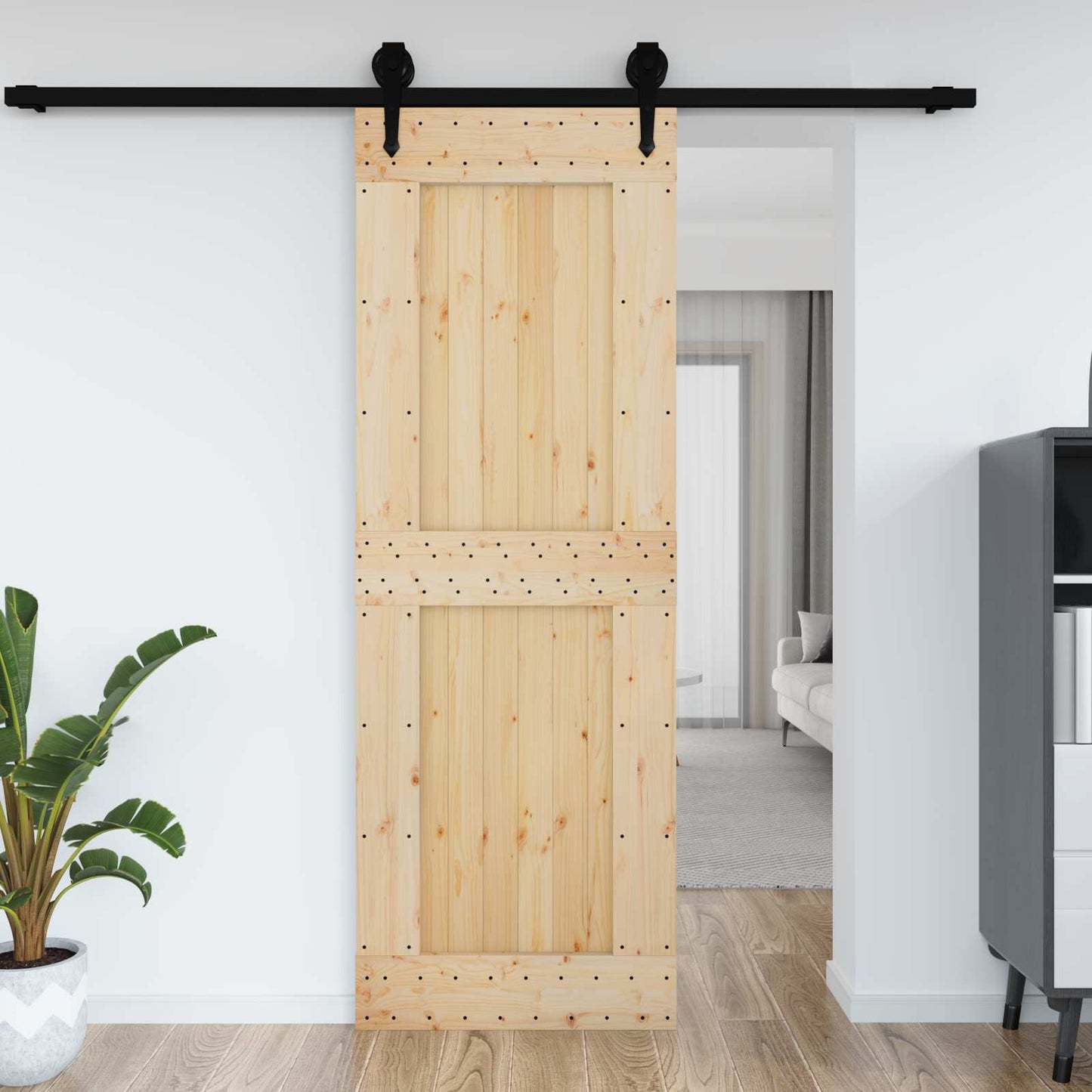Dør NARVIK Naturlig 80 x 210 cm Massiv Furu Tre