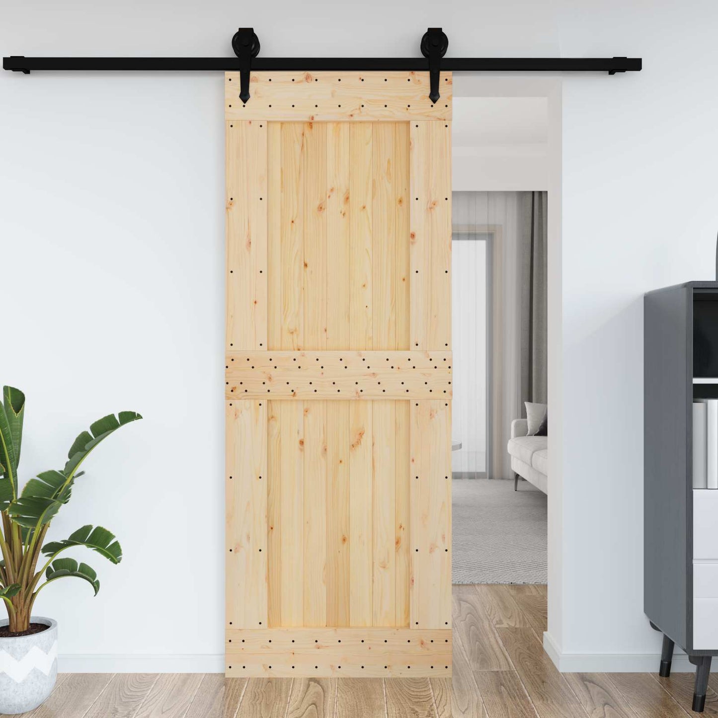 Dør NARVIK Naturlig 85 x 210 cm Massiv Furu Tre
