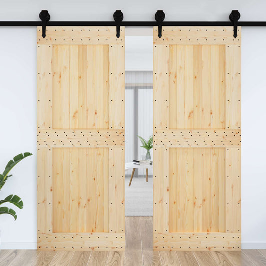 Dør NARVIK Naturlig 90 x 210 cm Massiv Furu Tre