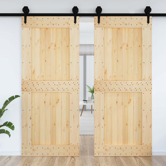Dør NARVIK Naturlig 95 x 210 cm Massiv Furu Tre
