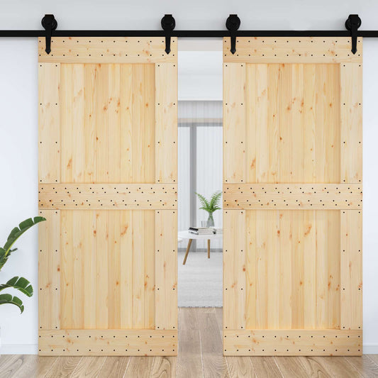 Dør NARVIK Naturlig 100 x 210 cm Massiv Furu Tre