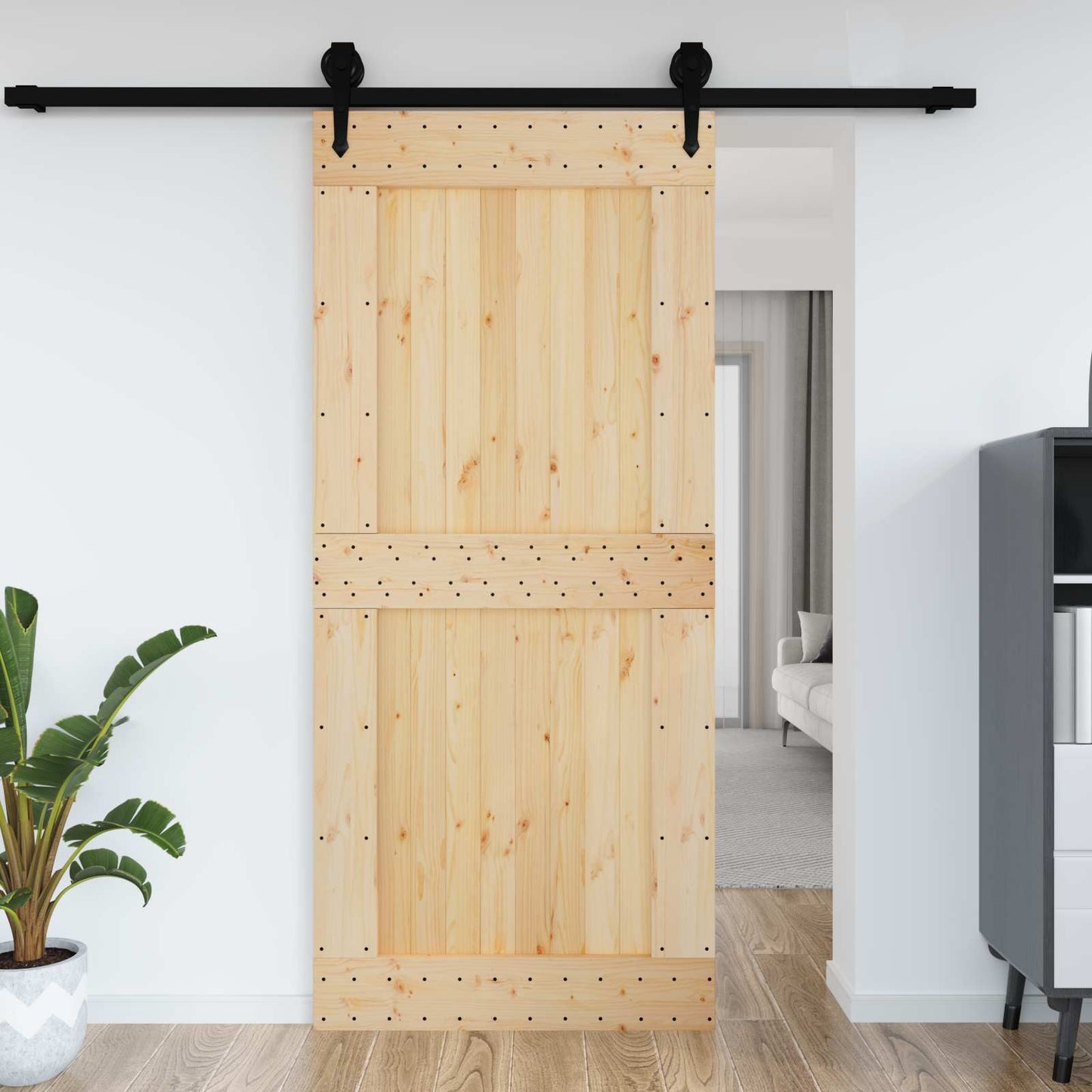 Dør NARVIK Naturlig 100 x 210 cm Massiv Furu Tre