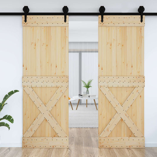 Dør NARVIK Naturlig 80 x 210 cm Massiv Furu Tre