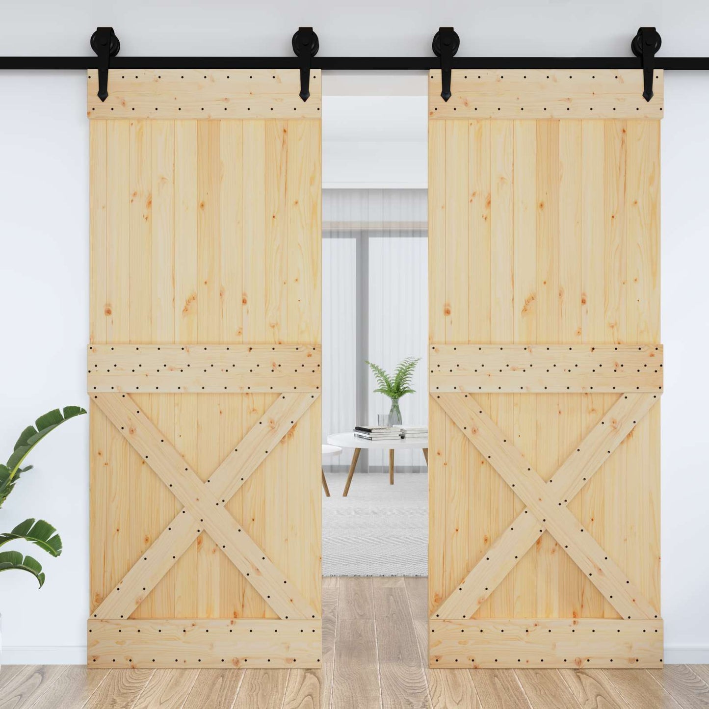 Dør NARVIK Naturlig 90 x 210 cm Massiv Furu Tre