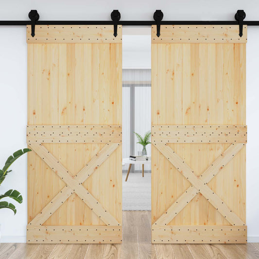 Dør NARVIK Naturlig 100 x 210 cm Massiv Furu Tre