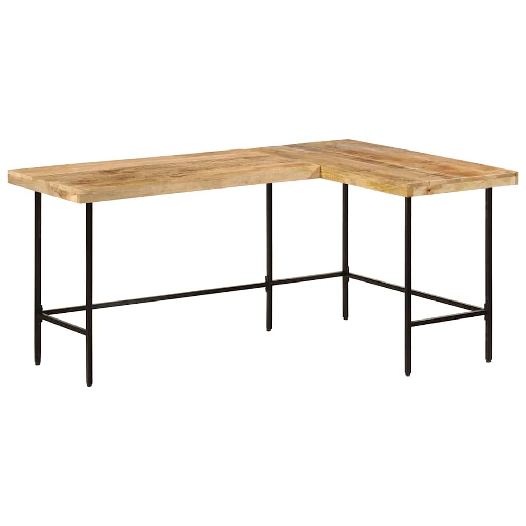 Skrivebord 165x110x77 cm heltre mango og jern