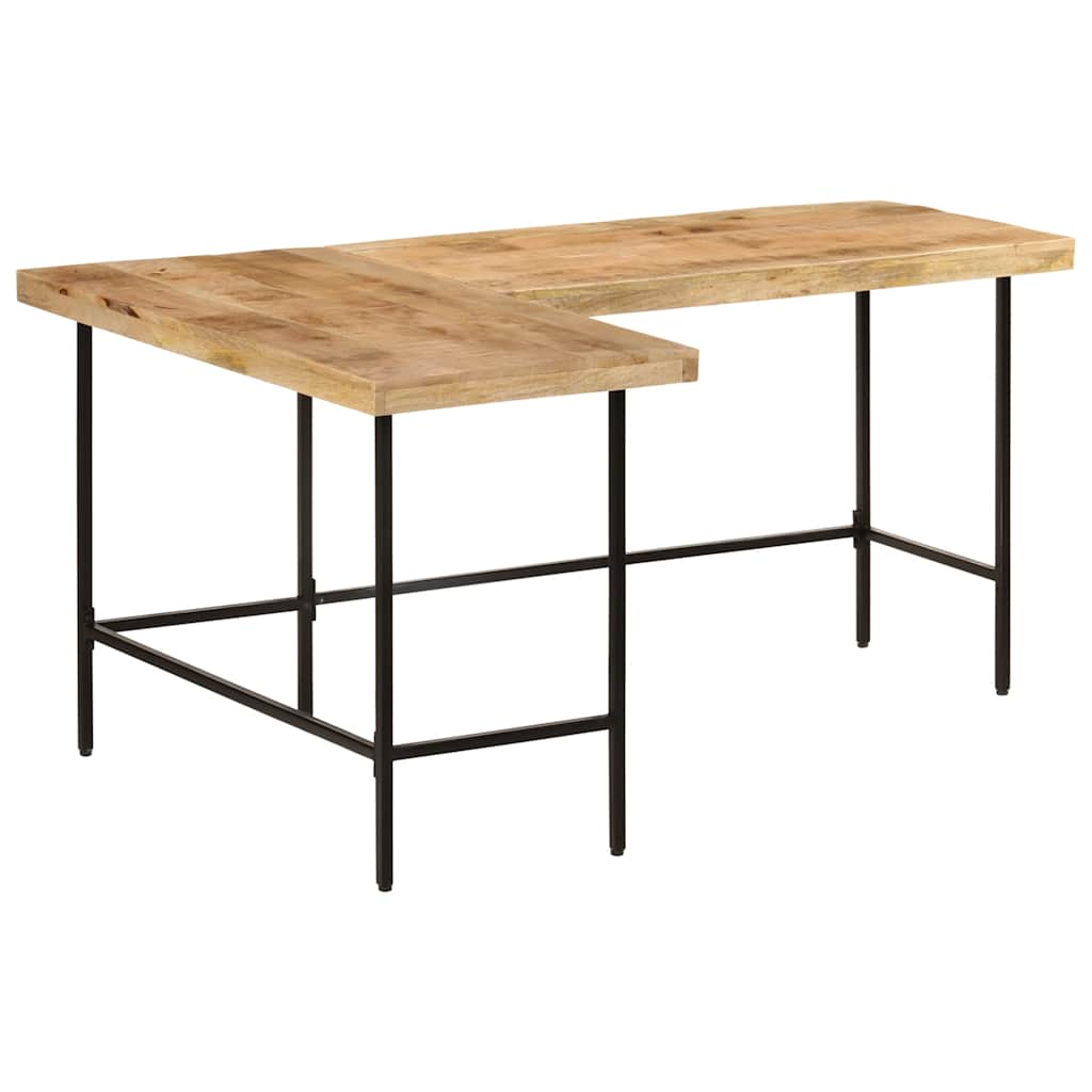 Skrivebord 165x110x77 cm heltre mango og jern