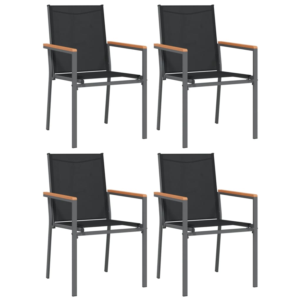 Hagespisegruppe 5 deler svart textilene og stål